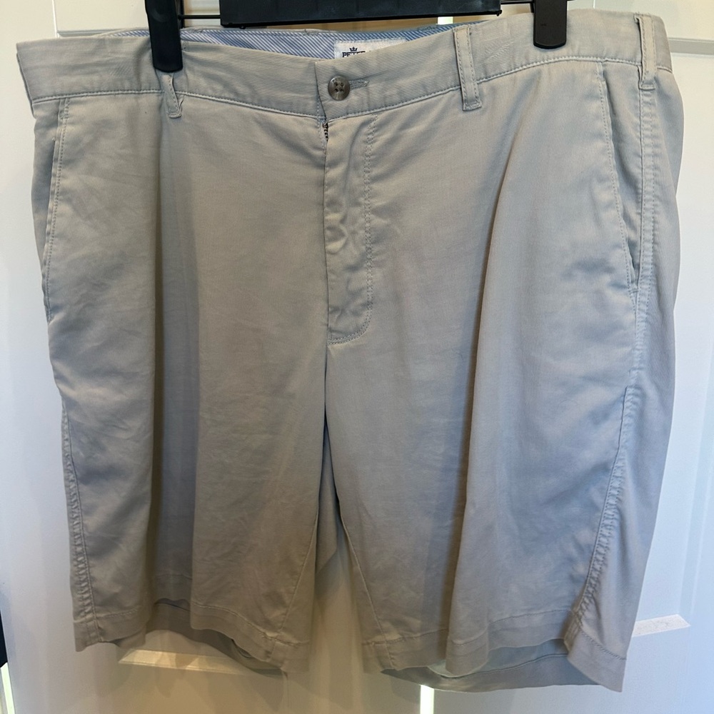 Peter Millar Light Gray Flat Front Shorts